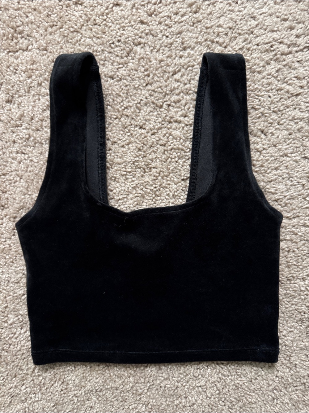 Colsie Black Velvet Crop Tank